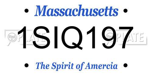 1SIQ197 Massachusetts License Plate