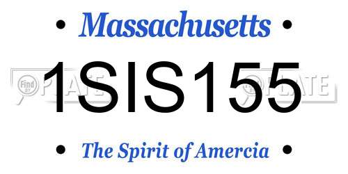 1SIS155 Massachusetts License Plate
