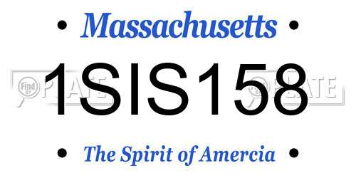 1SIS158 Massachusetts License Plate