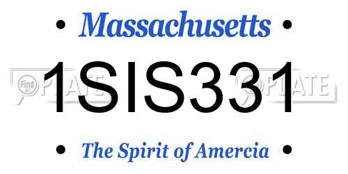 1SIS331 Massachusetts License Plate