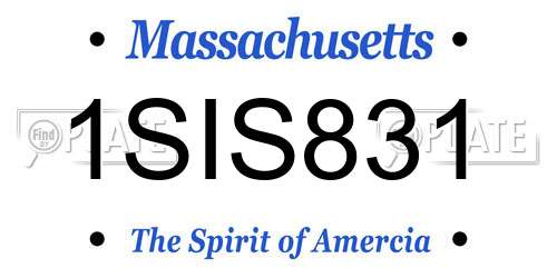 1SIS831 Massachusetts License Plate