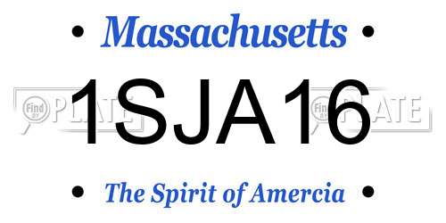 1SJA16 Massachusetts License Plate