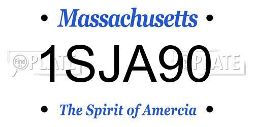 1SJA90 Massachusetts License Plate