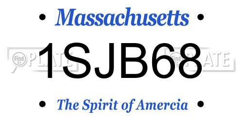1SJB68 Massachusetts License Plate