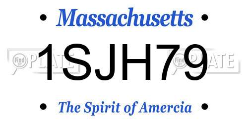 1SJH79 Massachusetts License Plate