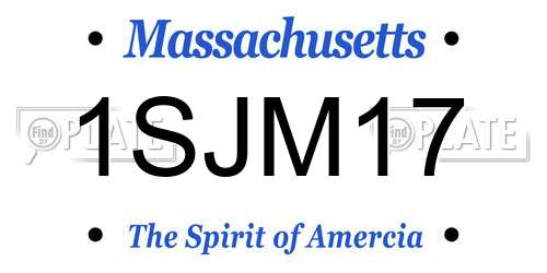 1SJM17 Massachusetts License Plate