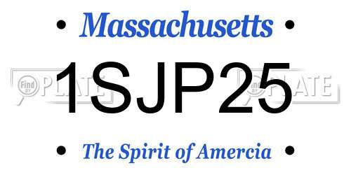 1SJP25 Massachusetts License Plate
