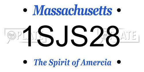 1SJS28 Massachusetts License Plate