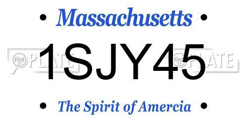 1SJY45 Massachusetts License Plate