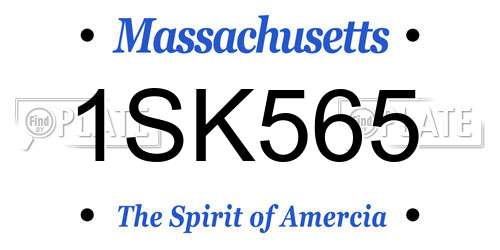 1SK565 Massachusetts License Plate