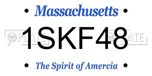1SKF48 Massachusetts License Plate