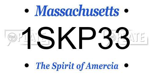 1SKP33 Massachusetts License Plate