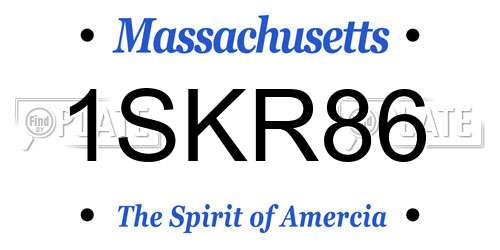 1SKR86 Massachusetts License Plate