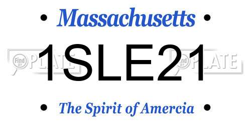1SLE21 Massachusetts License Plate