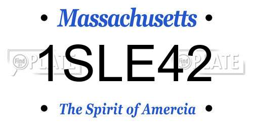 1SLE42 Massachusetts License Plate
