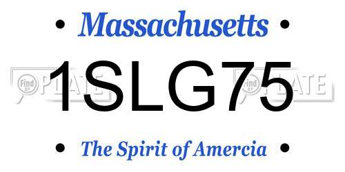 1SLG75 Massachusetts License Plate