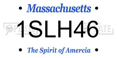 1SLH46 Massachusetts License Plate