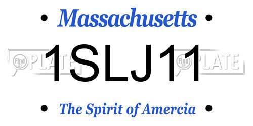 1SLJ11 Massachusetts License Plate
