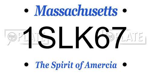 1SLK67 Massachusetts License Plate