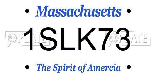 1SLK73 Massachusetts License Plate