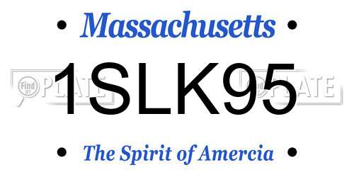 1SLK95 Massachusetts License Plate
