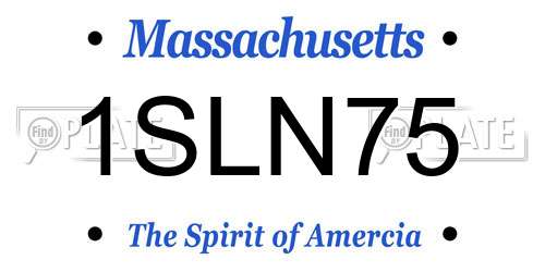1SLN75 Massachusetts License Plate