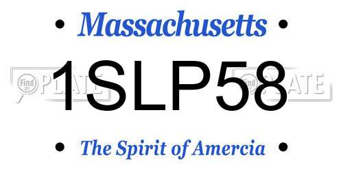 1SLP58 Massachusetts License Plate