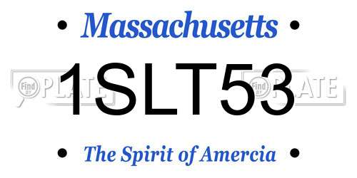 1SLT53 Massachusetts License Plate