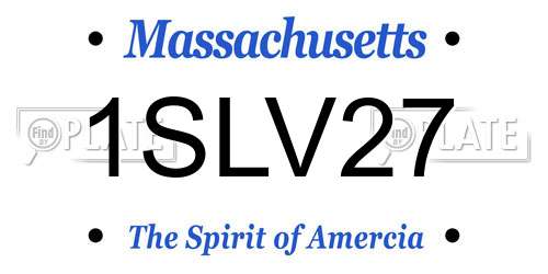 1SLV27 Massachusetts License Plate