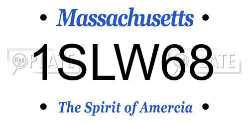 1SLW68 Massachusetts License Plate