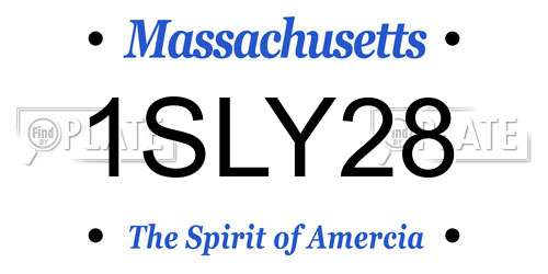 1SLY28 Massachusetts License Plate