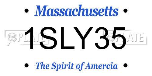 1SLY35 Massachusetts License Plate