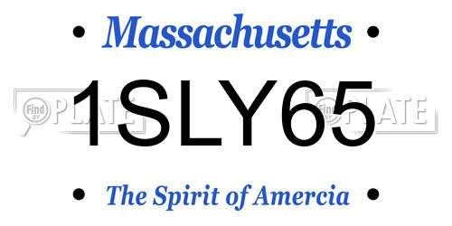 1SLY65 Massachusetts License Plate