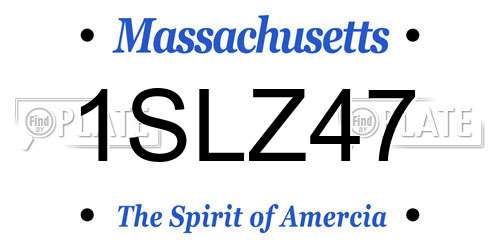 1SLZ47 Massachusetts License Plate