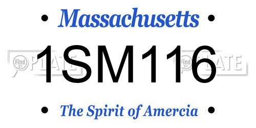1SM116 Massachusetts License Plate