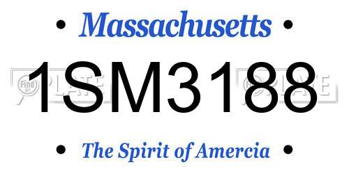 1SM3188 Massachusetts License Plate
