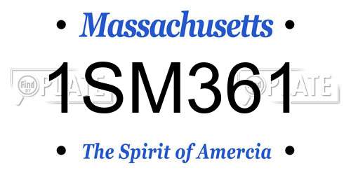 1SM361 Massachusetts License Plate