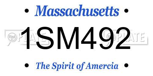 1SM492 Massachusetts License Plate