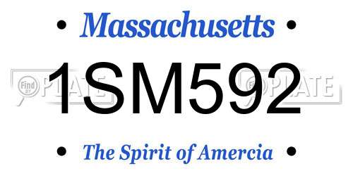 1SM592 Massachusetts License Plate