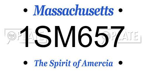 1SM657 Massachusetts License Plate
