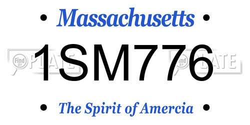 1SM776 Massachusetts License Plate