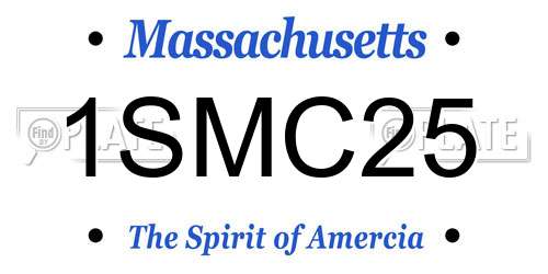 1SMC25 Massachusetts License Plate