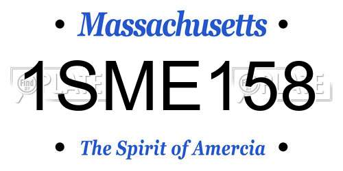 1SME158 Massachusetts License Plate