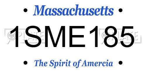 1SME185 Massachusetts License Plate