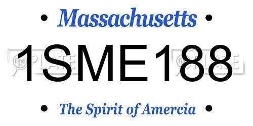 1SME188 Massachusetts License Plate