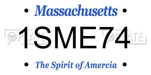 1SME74 Massachusetts License Plate