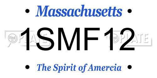 1SMF12 Massachusetts License Plate