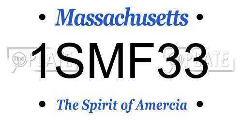 1SMF33 Massachusetts License Plate
