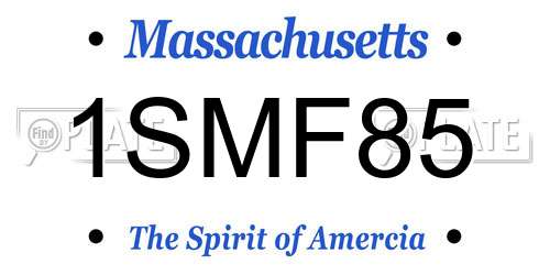 1SMF85 Massachusetts License Plate