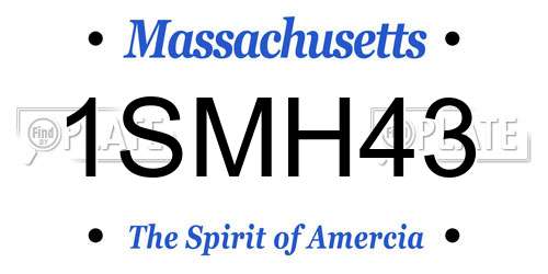 1SMH43 Massachusetts License Plate